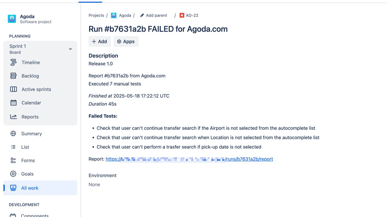 Testomat.io - Notification Jira